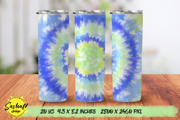 Blue Tie Dye Skinny Tumbler PNG