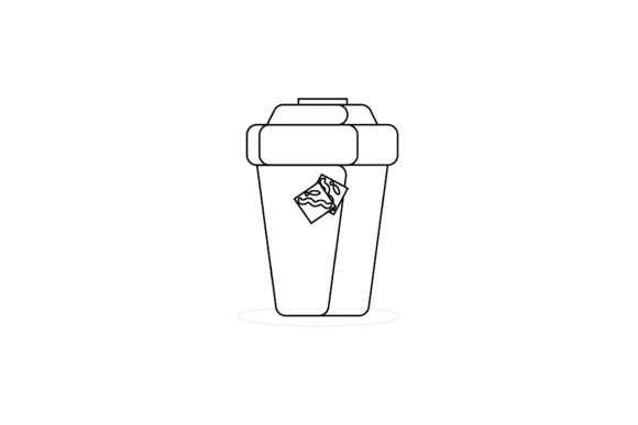 Coffee Cup Brown Outline