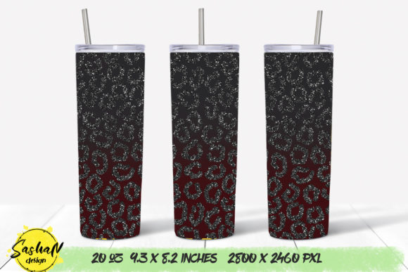 Marron Leopard Tumbler Sublimation PNG