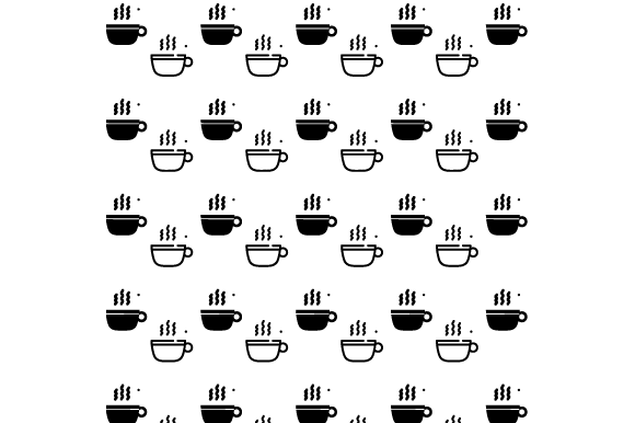 Seamless Pattern Cup Coffee on White Bg