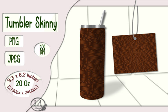 Skinny Tumbler. 20 OZ. Brown Gradient