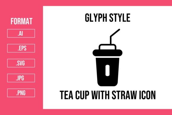 Tea Cup with Straw Glyph Icon