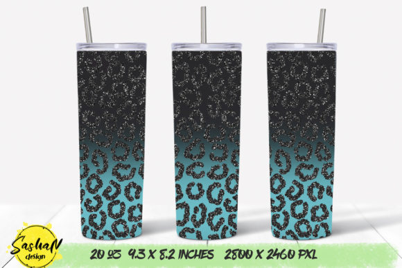 Turquoise Leopard Tumbler Sublimation