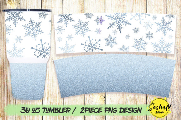 Winter Snowflakes 30 Oz Tumbler Wrap