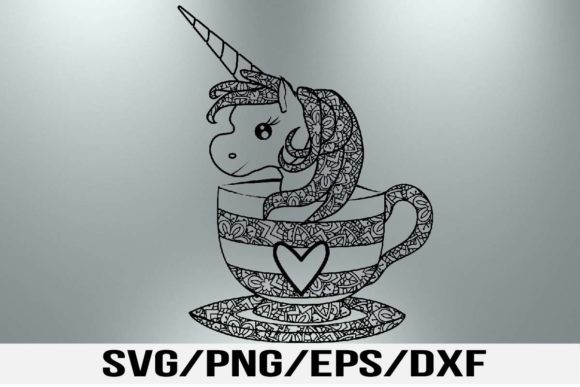 Zentangle Unicorn in a Cup